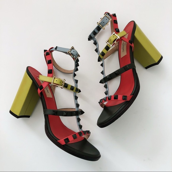 Valentino NIB Rock Stud T-Strap Sandals Abo 36.5 - Picture 4 of 14